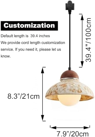 Kiven L Style Track Lighting Pendants 1-Light Farmhouse Pendant with Ceramic Shade