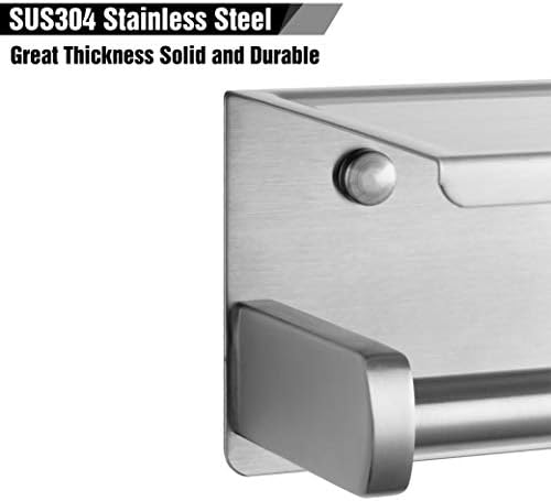 Brushed Nickel Toilet Paper Holder with Shelf Self Adhesive and Wall Mount
