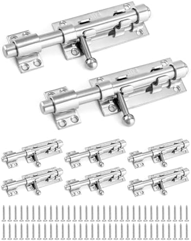QWORK 8-Pack Sliding Bolt Gate Latch