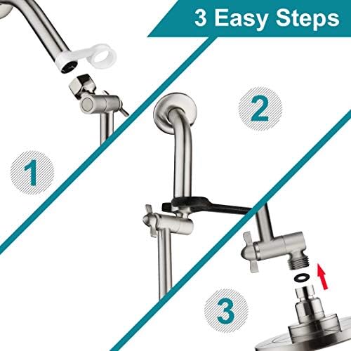 BRIGHT SHOWERS 10-Inch Extendable Shower Arm with Dual Spray Heads