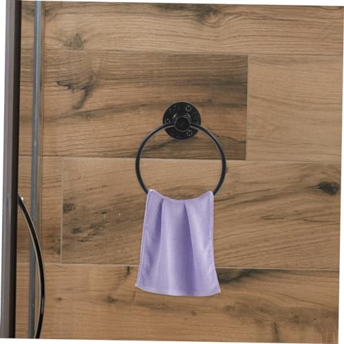 Alipis Matte Black Towel Ring Holder