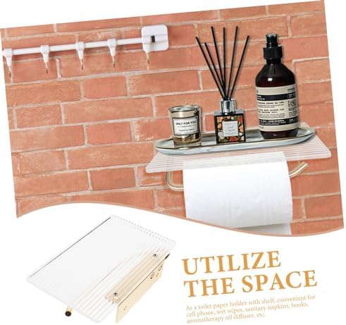 Wall-Mounted Toilet Paper Holder with Shelf