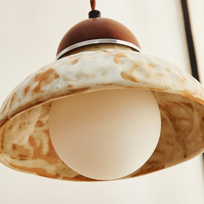 Kiven L Style Track Lighting Pendants 1-Light Farmhouse Pendant with Ceramic Shade