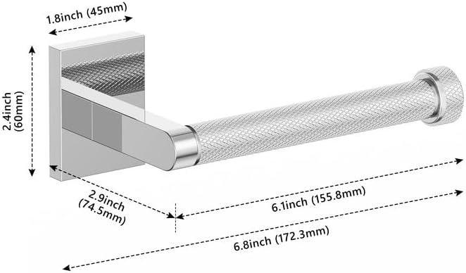 ROOMTEC Toilet Paper Holder Brushed Nickel Wall Mount