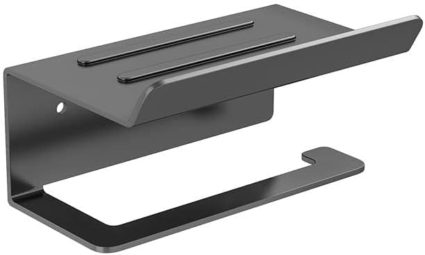 Black Bathroom Toilet Paper Holder Wall-Mounted Stainless Steel