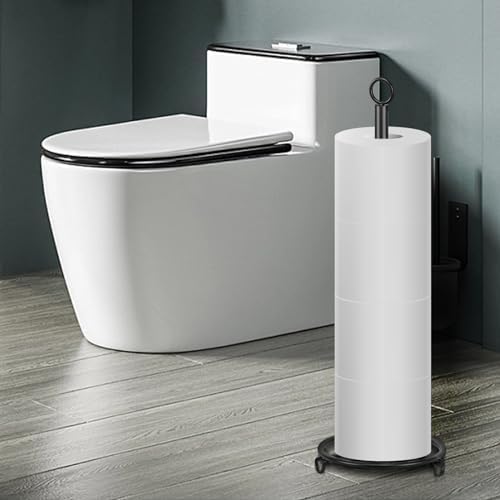 Siyzda Matte Black Toilet Paper Holder Stand