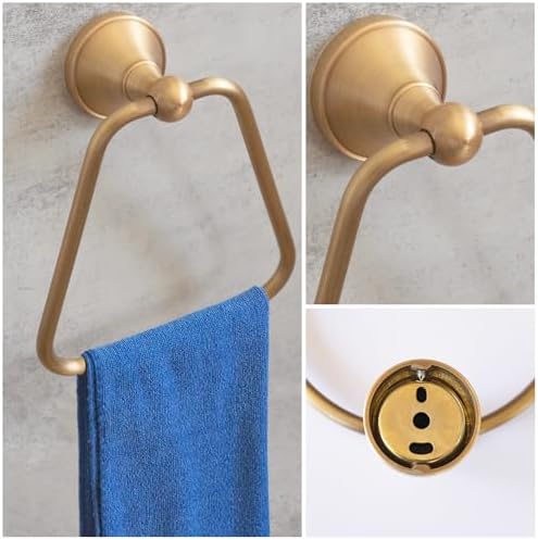 Celbon T-Shaped Bath Towel Ring with Antique Brass Finish 1