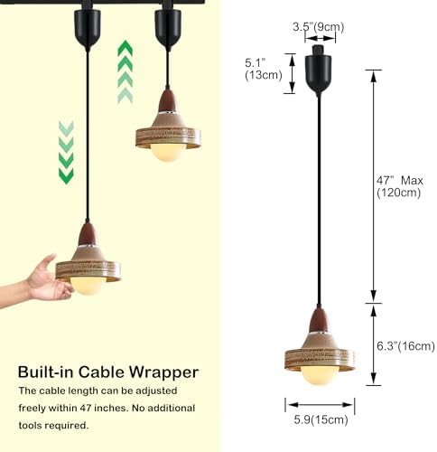 Kiven L Style 2-Wire Track Pendant Light with Ceramic Shade 1