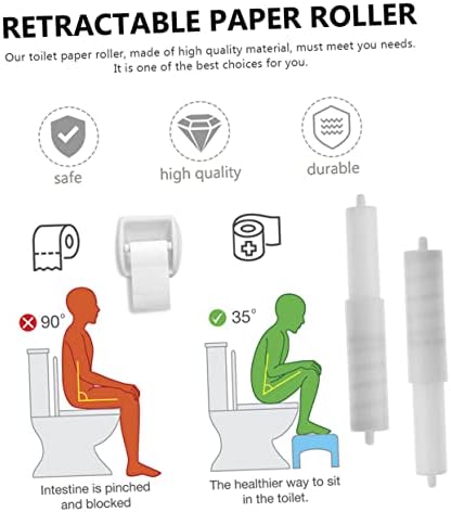 DOITOOL 4 Pcs Wall Mounted Toilet Paper Holder with Spring Loaded Spindle