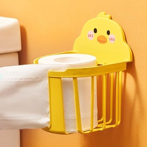 Adhesive Toilet Paper Holder with Cute Duck Design