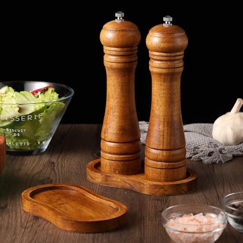 BINHAI Salt and Pepper Wood Mill Rest Tray