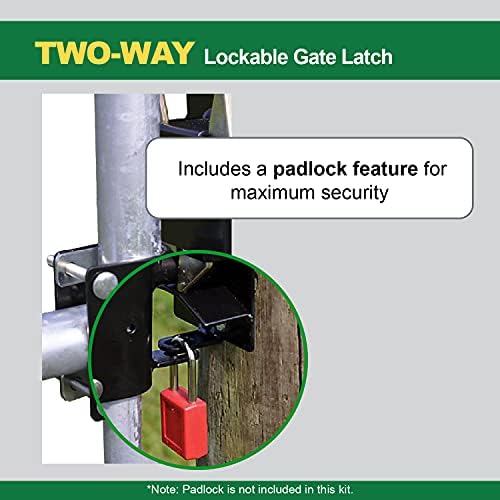 Powerfields Two-Way Lockable Gate Latch Farm Pet Cage Fence Stable Gate