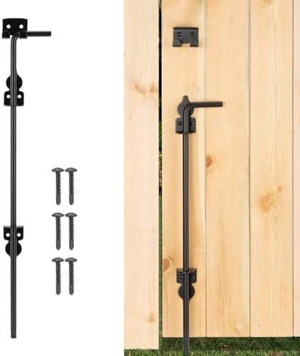 Durable 18-inch Cane Bolt Drop Rod for Metal Gates Black Finish