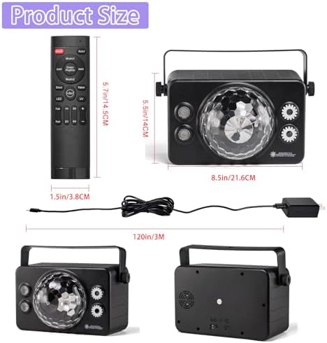 Disco Ball Light with Remote Control and Sound Activation