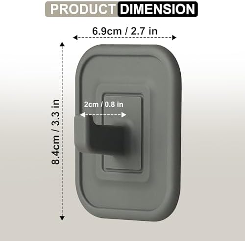 HOMEI 2-Pack Silicone Adhesive Shower Hooks