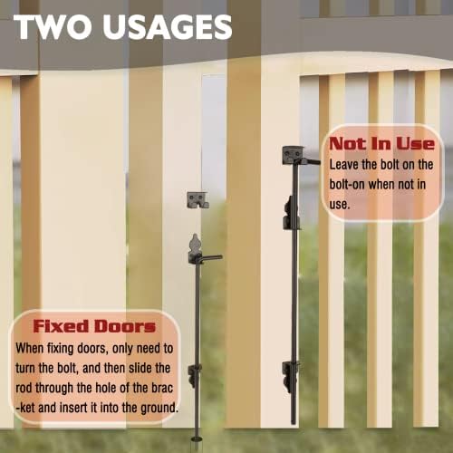 Sturdy 18 Cane Bolt Gate Stopper Black