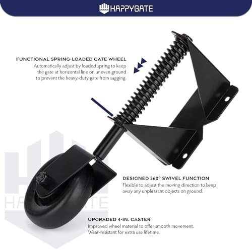 4-Inch 360-Degree Gate Caster Heavy Duty Black