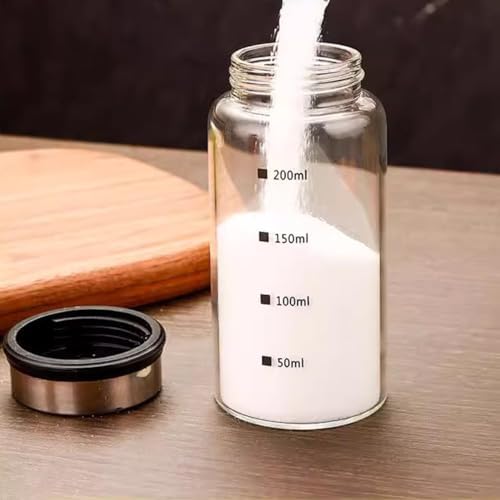 Verdental 7 oz Clear Glass Salt Pepper Shakers with Adjustable Lid