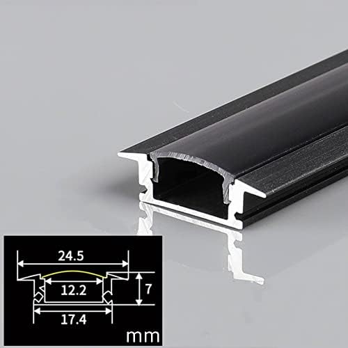 20-Pack U-Shape LED Diffuser Aluminum Channel with PC Black Cover