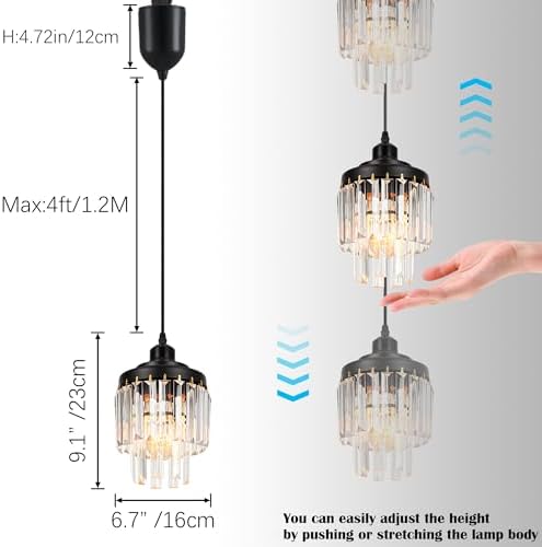 Adjustable Height Halo Pendant Light with Dimmable Remote Control
