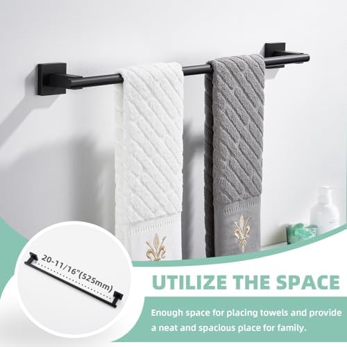 Suyar Matte Black Bathroom Hardware Set 4 PCS