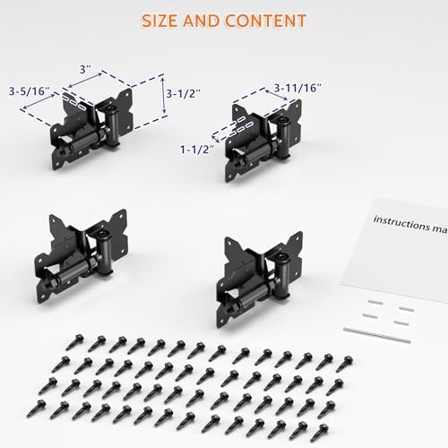 SKYSEN Self-Closing Durable Easy-Install Fence Hinges for Double-Gate Fences