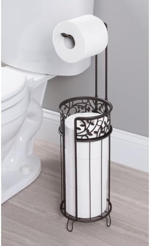 mDesign Bronze Toilet Paper Holder with Vine Design