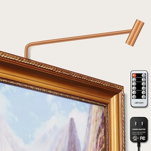 URTOM Dimmable Copper Picture Frame Light with Remote Control and Timer