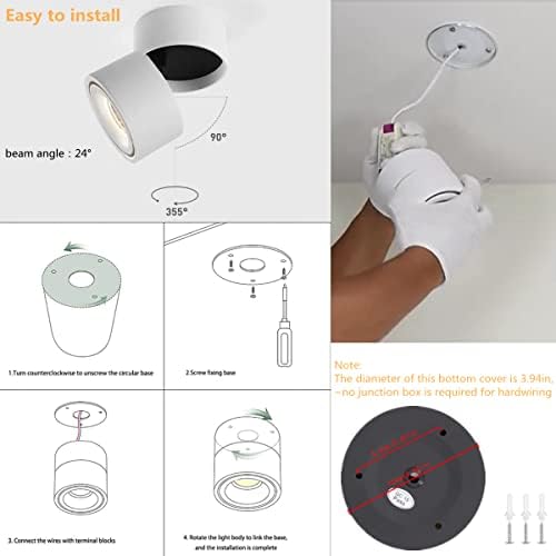 Yodaba 10W COB LED Ceiling Spotlight - 360 Adjustable Wall Light