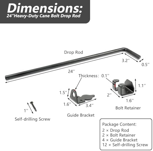 24 Cane Bolt Gate Drop Rod