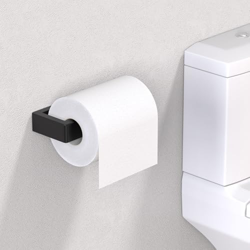 HUFEEOH Matte Black Toilet Paper Holder Wall Mount