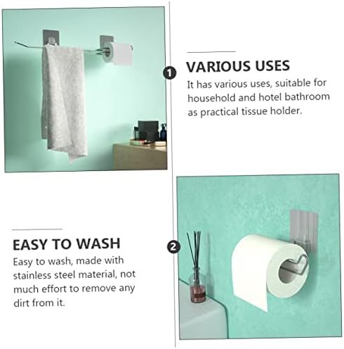 Alipis Aesthetic Stainless Steel Roll Paper Holder for Home Office and Bathroom
