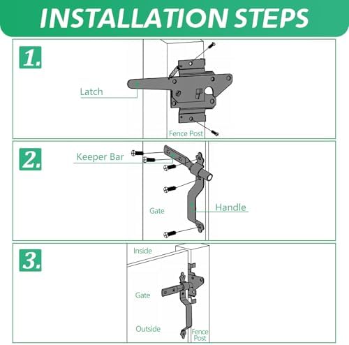 Wmebee Heavy Duty Self-Locking Gate Latch