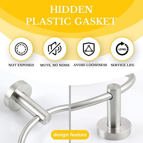 APLusee Round Towel Hook and Ring Bundle Brushed Nickel 304 Stainless Steel
