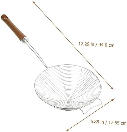 Mikinona 304 Stainless Steel Skimmer Spoon with Wooden Handle