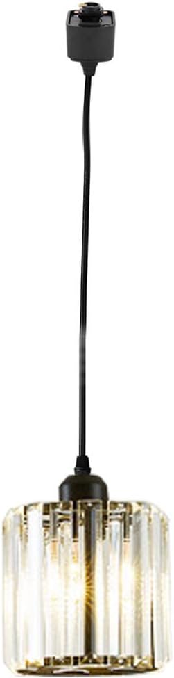 Kiven One-Light Track Light with Matte Black Frame and Crystal Pendant
