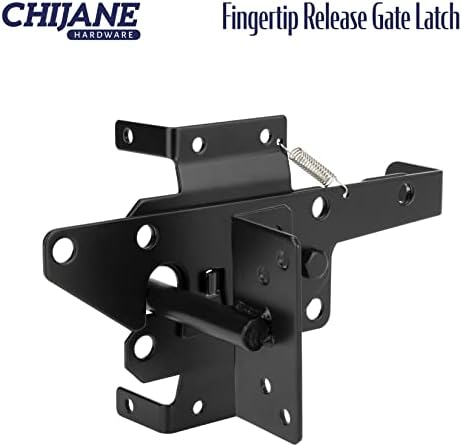 Heavy Duty Outdoor Fence Gate Latch with Black Powder Coat Finish
