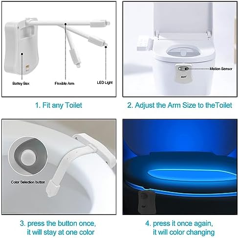 ZSZT Toilet Night Light with 8 Color Options