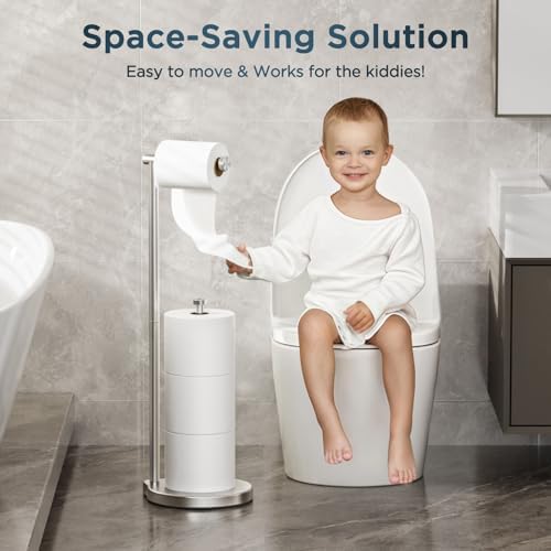 Theaoo Heavy-Duty Toilet Paper Holder Stand Modern Design with Stainless Steel