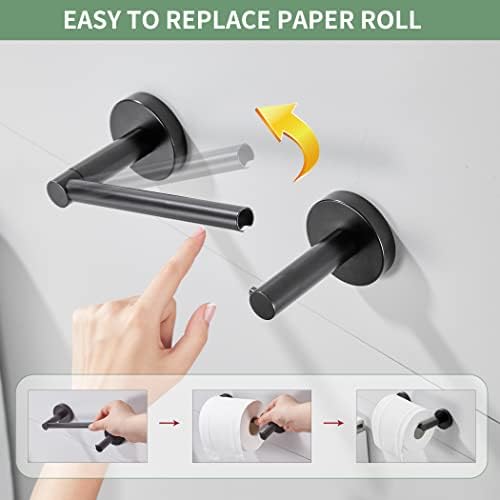FORBATH Black Toilet Paper Holder 2 Pieces Wall Mount