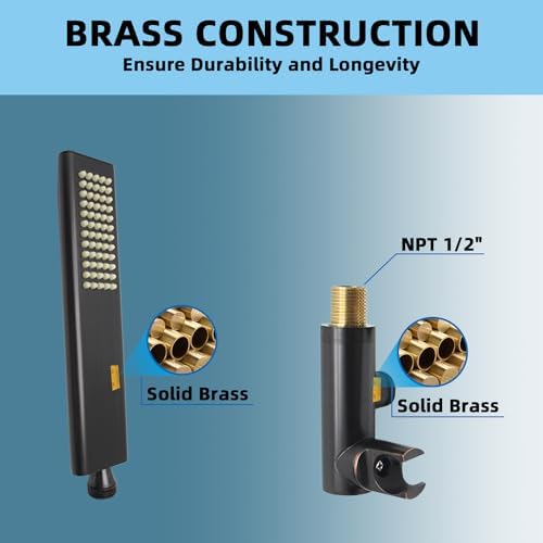 Premium Solid Brass Handheld Shower Head with Arc Design