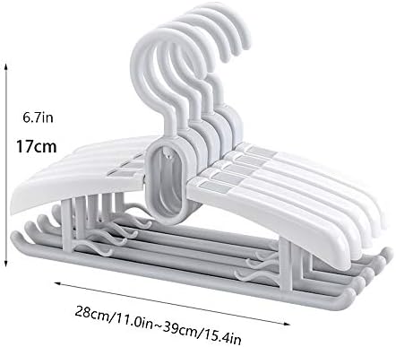 TBLOTYD Non-Slip Plastic Hangers Adjustable Size Grey 50 Pack