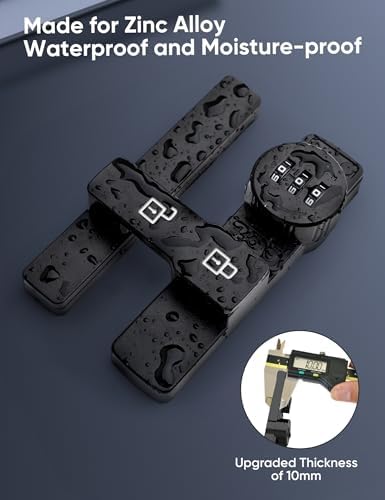 Sturdy 3-Digit Keyless 180-Degree Gate Lock Black Matte Luminous Function