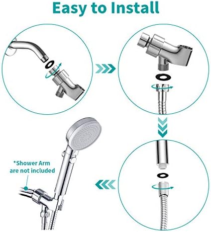 Adjustable 3-Mode Handheld Shower Head with Hose and Valve