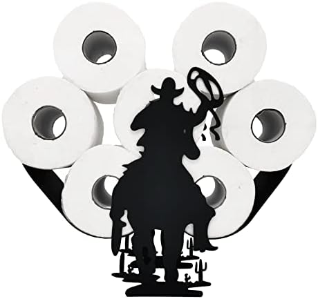 Coolboy Cowboy Black Metal Toilet Paper Holder