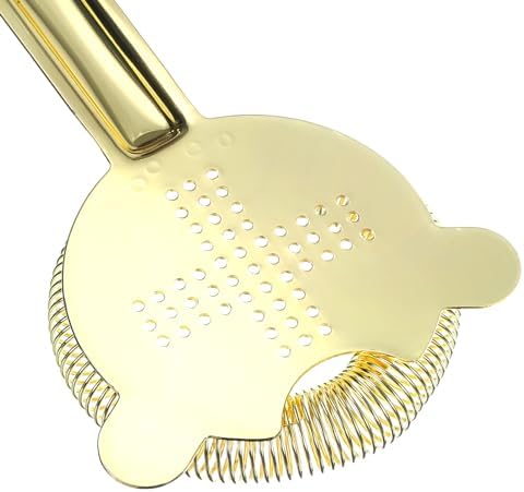 Cocktail Strainer - Stainless Steel Bar Tool for Drinks Gold 160mm