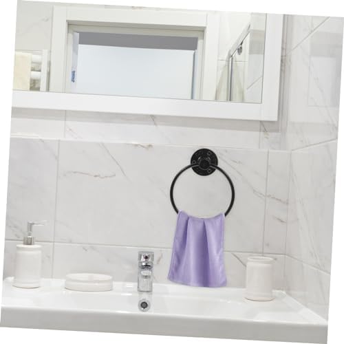 Alipis Matte Black Towel Ring Holder