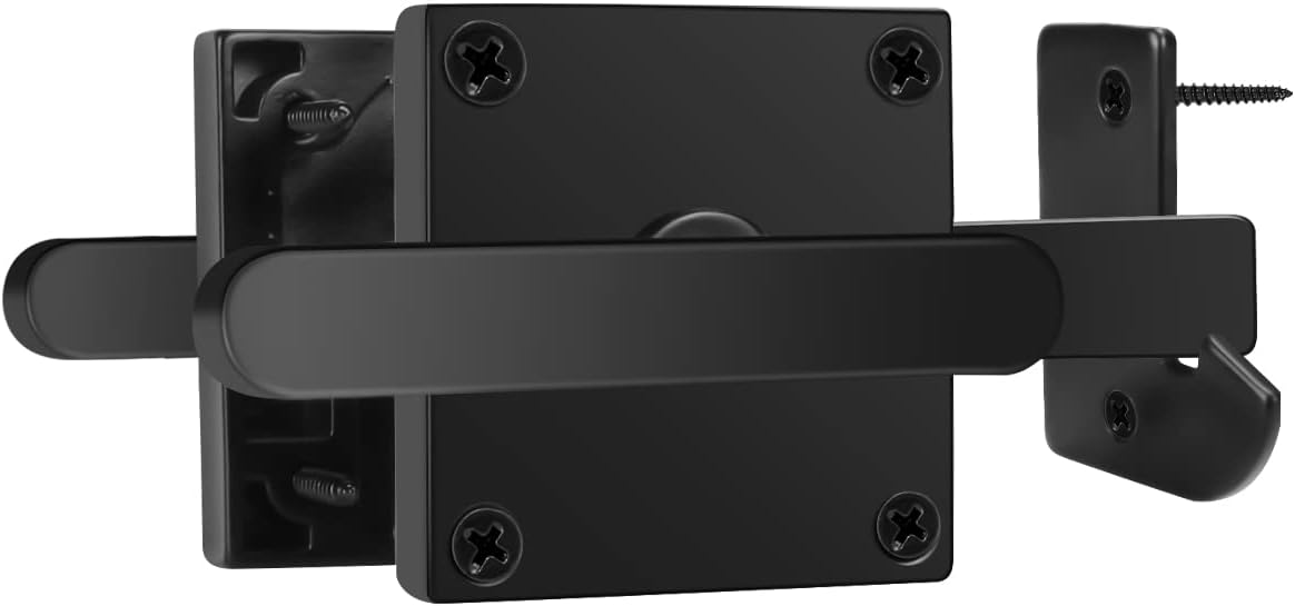 Heavy Duty Gate Latch for Wooden Fences and Doors Black Finish
