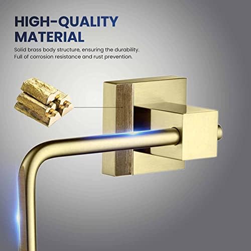 KIBI Cube Bath Towel Ring - Brushed Gold