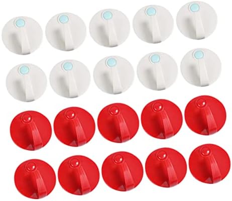LIFKICH 20pcs Strong Adhesive Wall Hooks Red